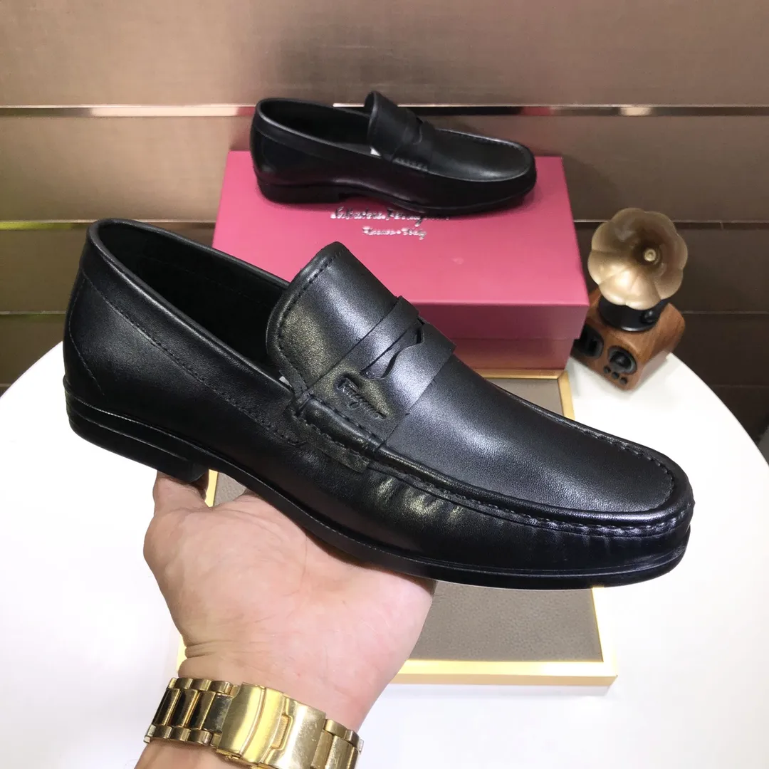 Men's shoes 💰500💰[Ferragamo/Ferragamo] The latest model in the counter. Original imported cowhide fabric + 🐂 water-dyed sheepskin lining + original luxury metal buckle + original combined outsole. Comparison without pressure 38--45 (45 is custom-made and cannot be returned or exchanged)